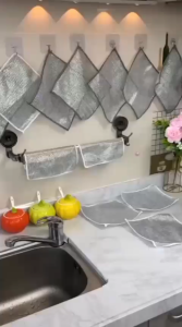 Ready stock Multipurpose Wire Dishwashing Rags Premium Metal Wire Dishwashing Cloth