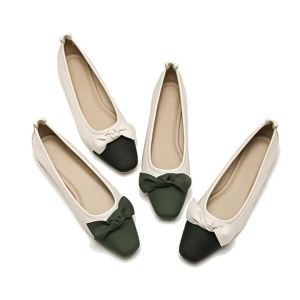 OEM Nhà Máy OEM Đông Nam Á Phối Màu Gót Bằng Nơ Mềm Mại Và Thoải Mái Giày Miệng Nông