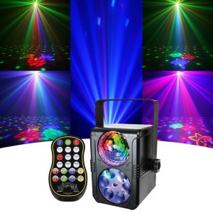 LED Projection Stage Lighting RGBW Mini DJ Disco Laser Party Lights Remote Control USB Plug Christmas Wedding Home Club Decor
