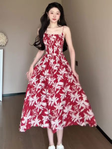 unifittoo | French Holiday Style Floral Halter Maxi Dress
