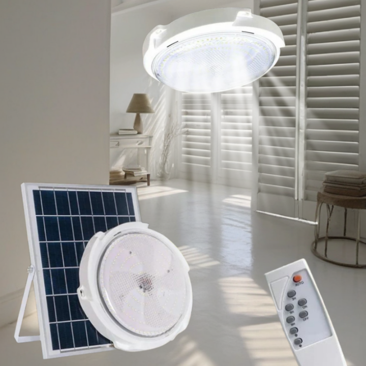 1pc Solar-Powered Ceiling Light, Remote Control, Timed Outdoor Patio