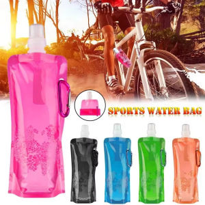 500ML Portable Ultralight Foldable Silicone Folding Water Bottle Water Bag Outdoor Sport Supplies Hiking Camping Soft Flask Bag