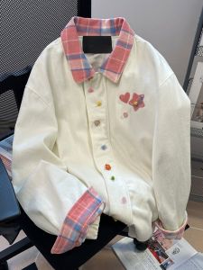 Thời Trang/ Phong Cách Rộng Rãi Nữ Áo Khoác Hmke Spring Mùa Thu Phiên Bản Mỏng Thoải Mái Lật Mọi Trận Đấu Cổ Áo Tay Áo Dài Phong Cách Bóng Chày Chiều Dài Thông Thường