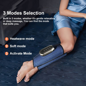 Jinkairui Leg Massager Leg Compression Massager for Circulation 3 Modes of Leg Massager with Heat and Air Compression for Tired and Tense Legs Relieving Muscle Aches and Pains Gifts for Family (Wireless)
