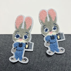 Fashionable Rabbit Pattern DIY Embroidery Cloth Patch for Clothes Bags Jacket Hole Patch Cute Towel Embroidery