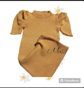 Dress Rajut Anak Lengan Balon 2-4 Tahun Pakaian Anak Perempuan