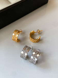 CAFFTI | Luxury Style Honeycomb Earrings Silver and Gold