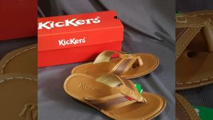 Sandal jepit kulit kikers kasual pria terbaru 2023 kekinian karet lentur tidak licin keren murah