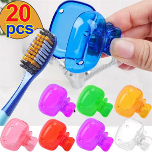 20PCS Portable Toothbrush Head Cover Clips Plastic Dustproof Germproof Protector Caps Travel Camping Home Bathroom Accessories