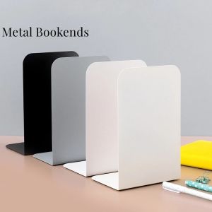 2Pcs Black White Bookends Stand Bookshelf Desktop Decorative Storage Rack Bookend Book Holder School Stationery