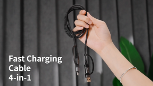 MEEGOO สายชาร์จเร็ว 4in1 30W 60W  Fast charging  จอแสดงผลดิจิตอล รองรับการชาร์จและส่งข้อมูล สำหรับมือถือ ip type c