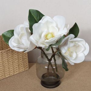 Large White Magnolia Artificial Flowers Hotel New Chinese Style Sample Room Tea Room Desktop Decoration High End Flowers