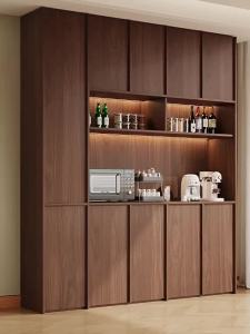 Retro Mediterranean Style Solid Wood Sideboard Storage Cabinet