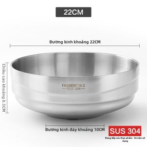Bát Đa Năng Đôi Lớp 304 Thép Không Gỉ
