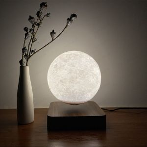 Levitating Moon Lamp 3 Colors Floating Moon Lamp Spinning 3D Printing Magnetic Moon Night Light Unique Lamps Floating Globe - Cool Tech Gadgets Birthday Holiday Anniversary Christmas Gift