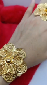 Gelang Tangan Keroncong Lapis Emas 24k Gold Xuping Bunga Bangle Anti Karat Tidak Mudah Luntur Terbaru Import Disesuaikan Ukuran Fashion Bangle Bracelets
