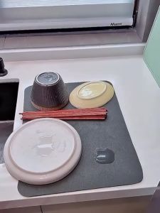 Sink Absorbent Mat Table Mat Drain Pad Sink Mat Kitchen Dish Drying Mat Waterproof Drying Mat Drain Mat Diatomite Coaster Non Slip 沥水垫