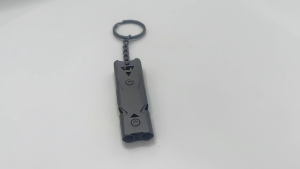 Multifunction Emergency Survival Whistle Stainless Steel Double Pipe High Decibel Whistle Black Outdoors Tools