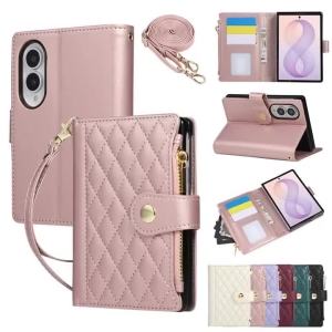 szhaiyu | Crossbody Long Lanyard Zipper Cards Solt Wallet Leather Case For Samsung Galaxy Z Fold 8 Ultra 7 6 5 Shockproof Flip Stand Cover