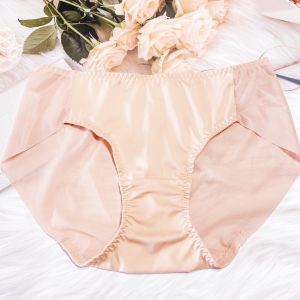 Large Size Milk Silk Lace Briefs Womens Underwear Quick Dry Comfortable Skin-Friendly Butterfly Knot Pure Color Triangle Pants