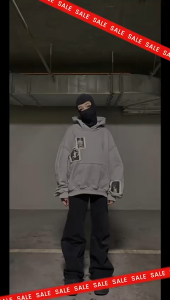 Jaket Sweater Hoodie Boxy Double Zipper Oversize INSTINCTS PUTIH Distro Pria Wanita outfit cowok kalcer