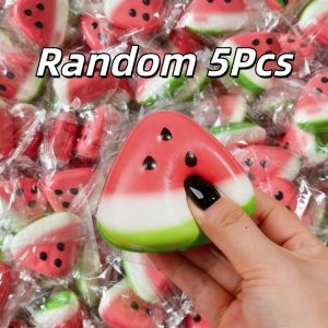 Cute Watermelon Squishy Slow Rising Fruit Squeeze Toy Fidget Toy Stress Relief Anti‑Anxiety Soft Decompression Toy for Gift