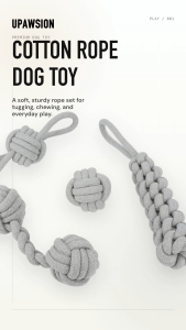 UPawsion Premium Dog Cotton Rope Chew Toy – Durable Safe and Perfect for Play & Dental Health