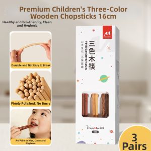 TAFUMAN | Baby 3-6+ Years Food Grade Wooden Training Chopsticks for Eating