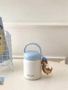 Diller Mini กระติกน้ําสูญญากาศ Thermos สติกเกอร์ 316 สแตนเลสดื่มขวดน้ําน่ารัก 200ml