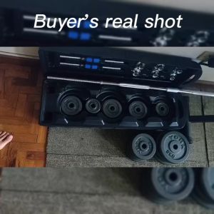 York Cast Iron Dumbbell Barbell Set 20/30/50 Kg W/ Long Bar And Plastic Case Packaging