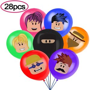 YF Robot theme party decoration Blocks building roblox latex balloon set FY