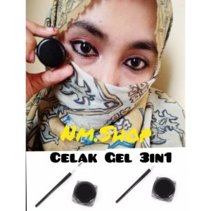 CELAK GEL 3 IN 1 BY RAJNA FREE KUAS / CELAK MATA / EYE LINER MATA