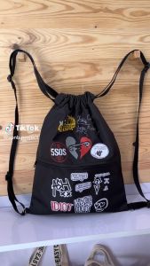 (Bisa COD) Tas Serut / Stringbag / Drawstring / Gym Sack Tas Olahraga Anti Air Waterproof Pria Motif SOS