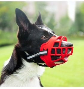 Dog Muzzles Reflective Adjustable Anti Biting Pet Mouth Mask Small Medium Dogs Stop Barking Mouth Basket muzzle for dog anti-barking