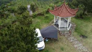 Car side Awning Black Coating Tarp 2x3 Outdoor Waterproof Camping Sunshade Flysheet for 4 People Car Rear Tent Fly Sheet Black Coated