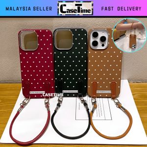 INFINIX Smart 8 9 Hot 30i 40 40i 50 50i Pro polka dot bangle strap leather phone case casing cover 手机壳