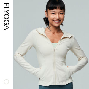 เสื้อคลุมโยคะ FLYOGA แขนยาว ซิป ออกกำลังกาย วิ่งกลางแจ้ง ฤดูใบไม้ผลิ ฤดูร้อน ฤดูใบไม้ร่วง ฤดูหนาว ผ้าไนลอน ยางยืด สำหรับผู้หญิง