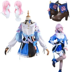 Honkai Star Rail Ngày 7 Tháng 3 Trang Phục Hóa Trang Bộ Nữ Tím Anime Cô Gái Bộ Trang Phục Với Váy Tóc Giả Và Camera Chống Đỡ