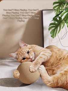 Home Large Cat Toys Interactive Scratch Chew Ball Oversized Sisal Toys Bite Resistant FunToy Ball SelfHelp Sounding Pet Toys
