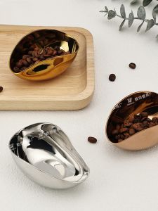 Thickened Stainless Steel Coffee Bean Measurement Dish Restaurant Hotel Commercial Use Juice Bowl Pure Color Polished Surface