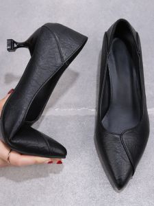 Black High Heels Thin 5cm Autumn Style 3cm Work Shoes for Women Interview Business Lady Office Shoes Comfortable Slip-On