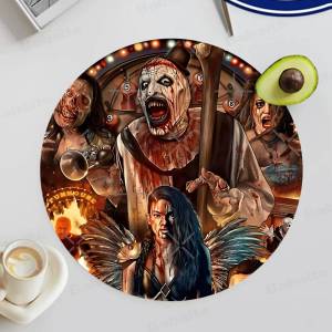 T-Terrifier Film Horror Natural Wood Coaster Creative Cartoon Absorbent Cushion Coffee Mug Bowl Cushion Insulation Cushion