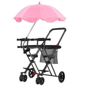 Twin Baby Walking Tool Double Hand Push Lightweight Carrying Foldable Shock Absorber Baby Child Baby Two-Child Trolley