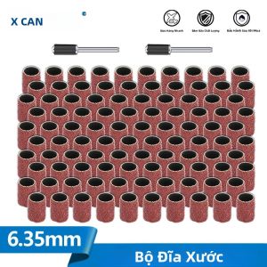 Bộ Dụng Cụ Chà Nhám Trống XCAN 6.35mm Với Các Băng Chà Nhám Độ Hạt 80/100/120 Trục 1/8 Inch Dùng Cho Máy Khoan Xoay Dremel Dụng Cụ Mài Gỗ