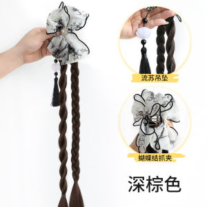 Yucci ใหม่สไตล์จีนด้านข้าง Bun ผมหางม้าวิกผมลวดอุณหภูมิสูงวัสดุสวมใส่ง่ายได้อย่างรวดเร็วเหมาะสําหรับการเปลี่ยนทรงผม