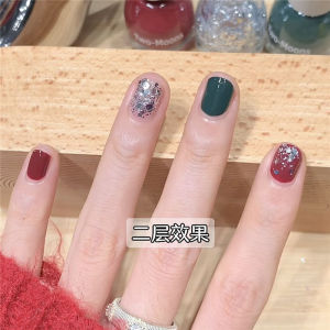 Two-Moons Water-Based Nail Polish Tearable No-Bake Odorless Bright Sparkles Red Pine Green Silver Large Bright Spangles