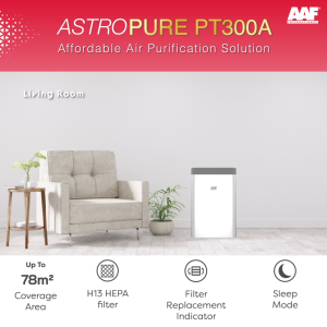 AAF AstroPure PT300A Pet Care Air Purifier + 2-in-1 C.O.M.B. Pet Replacement Filter (Up to 840sqft)