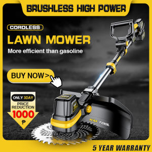 KM Cordless Lawn Mower Set 1880W 998VF With 2 Battery+Full set of Accessories Adjustable Li-ion Electric Grass Cutter Lawn Cutter Mesin Potong Rumput Household Garden Pruning mesin rumput mesin potong rumput
