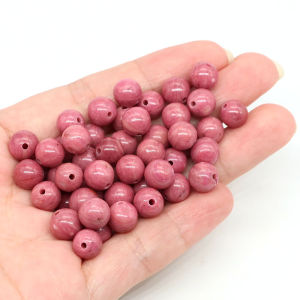 A+ Natural Stone Pink Rhodonite Beads 4 6 8 10mm Round Loose Spacer Beads for Jewelry Making DIY Bracelet Necklace Accessories