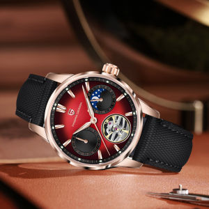 Đồng Hồ Tự Động Pagani Design Moon Phase Luxury Rose Gold Dành Cho Nam Đồng Hồ Đeo Tay Cơ Khí Có Tourbillon Sapphire Crystal Thép Không Gỉ Chống Thấm Nước